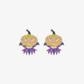 Demon Pumpkin Rhinestone Alloy Earrings Purple One Size cbd89c3505574f26942d41668b5efc34-Max