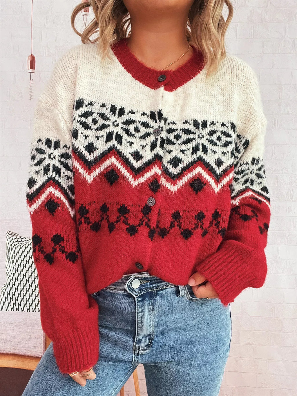 Christmas Button Up Drop Shoulder Cardigan cbd89d7a7a754e1d95c10a964ad9ecf0-Max-Origin