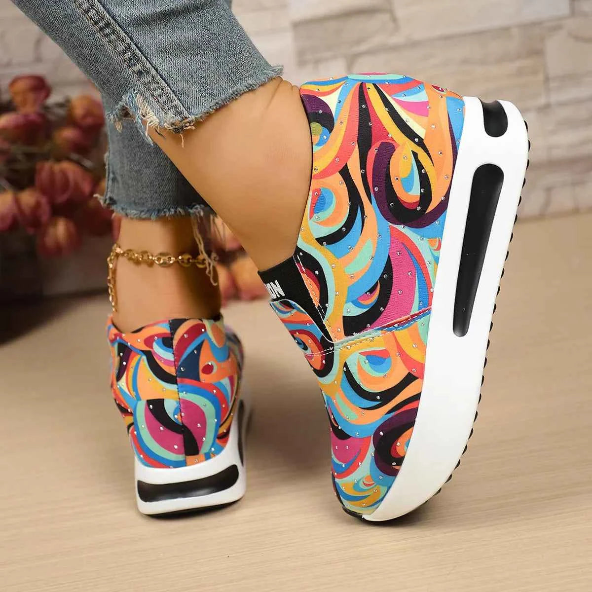 Colorful Abstract Pattern Platform Sneakers cbea536db7574d60ad9897f7878fc33a-Max-Origin