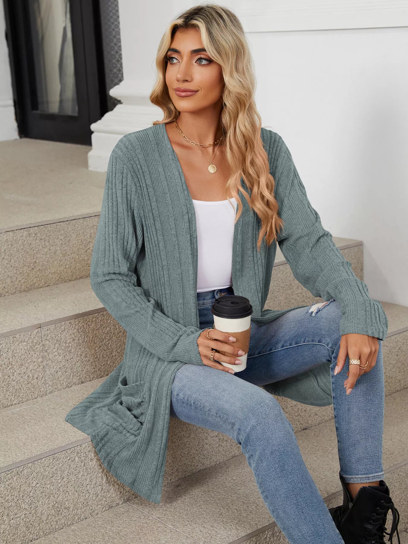 Open Front Long Cardigan cbef886a65c64b9bb86b143d55d5434a-Max-Origin