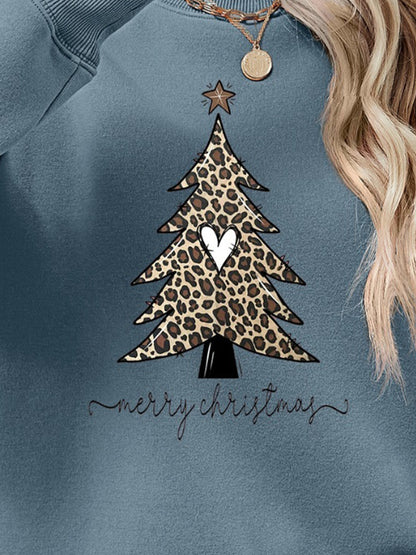 Christmas Tree Graphic Long Sleeve Sweatshirt