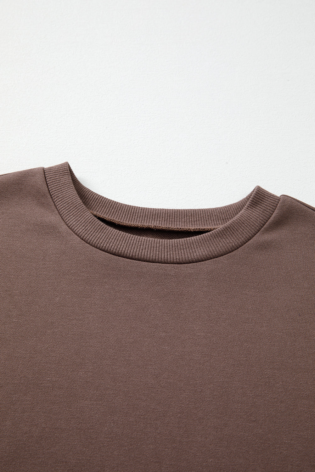 Dark Khaki Colorblock Drop Shoulder Pullover Casual Sweatshirt cc0df184ad86acbd
