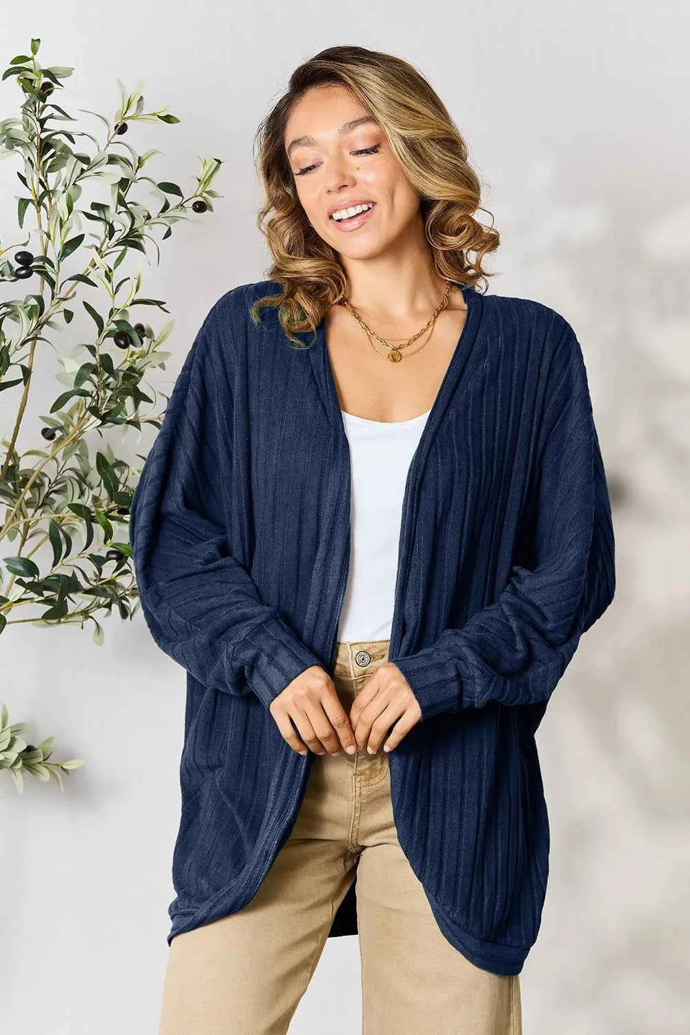Basic Bae Full Size Ribbed Cocoon Cardigan Dark Blue cc3894ea5f20493ca89fbb7bf2ef766d-Max