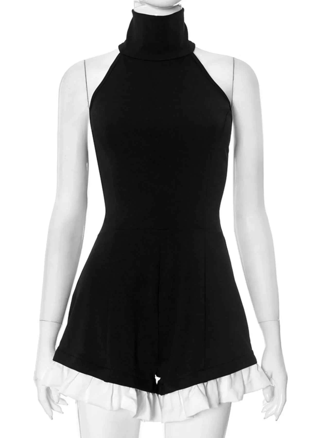 Halter Neck Ruffled Hem Romper cc56028c-9a03-47a7-9e70-fbe1ea3c36ee-Max-Origin