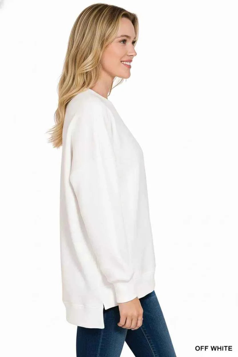 Zenana Fleece Hi-low Boyfriend Sweatshirts with Pockets cc57e335-5dba-4854-9d54-f03b1878a0f0-Max-Origin