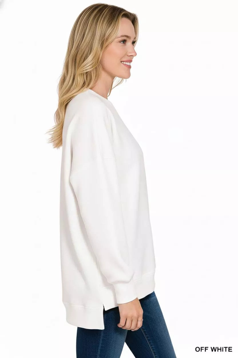 Zenana Fleece Hi-low Boyfriend Sweatshirts with Pockets cc57e335-5dba-4854-9d54-f03b1878a0f0-Max-Origin