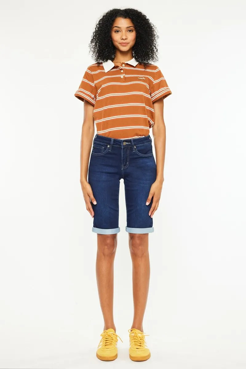 Kancan Mid Rise Bermuda Denim Shorts cc70f27dc8e34beeac5271e1292614a7-Max-Origin