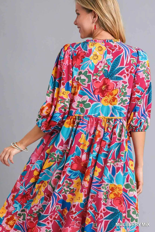 Full Size Floral Print Tie Neck Midi Dress with Pockets Plus Size cc73202c-d96f-4002-9084-aae4c2214ac9-Max-Origin