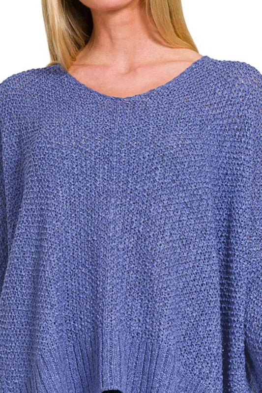 Dolman Sleeve V-Neck Sweater cc78b972-3c41-4c22-9271-7c41279534f6-Max-Origin