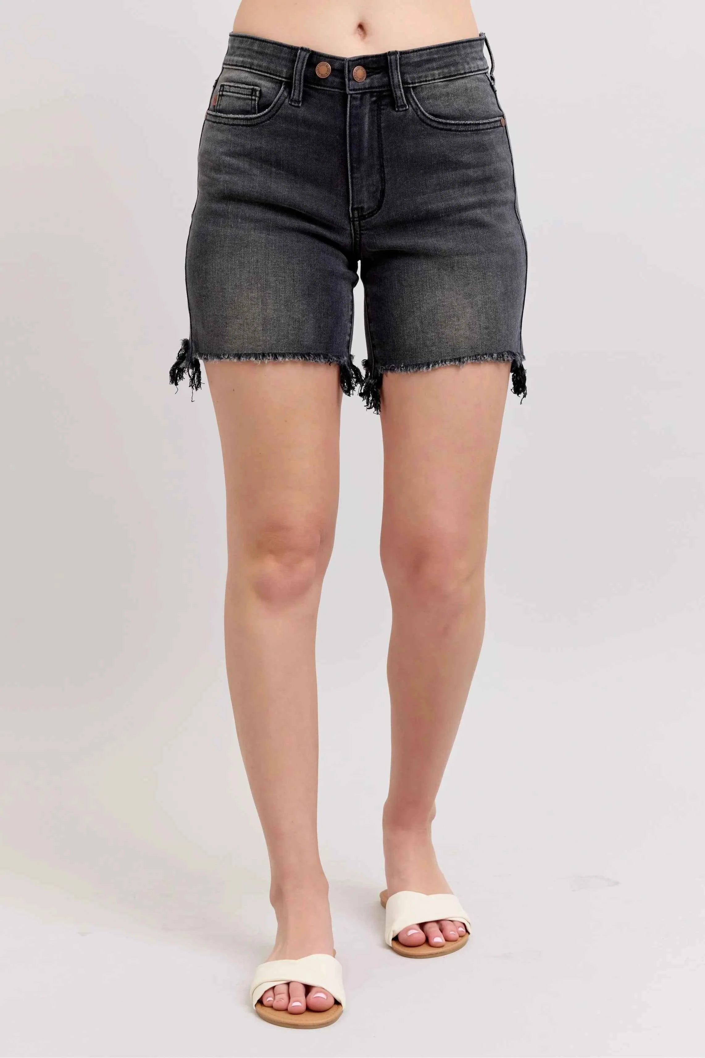Judy Blue Full Size Long Cut Off 2 Button Dad Denim Shorts Plus Size cc797f7a715a44f2a88ae9f41b29a6ac-Max-Origin