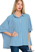 Zenana Oversized Stripe Button Down Shirt OCEAN BLUE cc7fd1b293e24deeb008646ac5386e3a-Max-Origin
