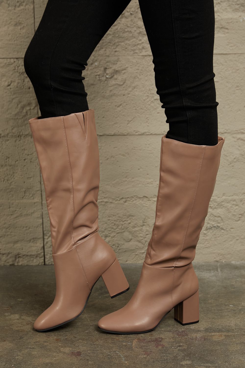 East Lion Corp Block Heel Knee High Boots cc8541dbef564cb0a6ea0be3ec135dea-Max