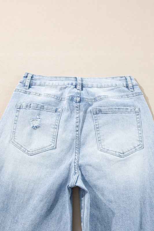 Saige Wash Distressed Straight Jeans cc89d7a8-7f20-46db-8f83-7a3a62da8fa8