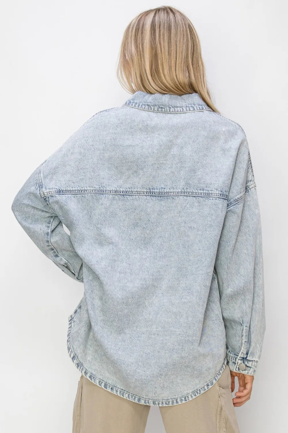 RISEN Button Up Long Sleeve Shacket cca461c6-d02e-4de3-a333-0ece759e9c2c-Max