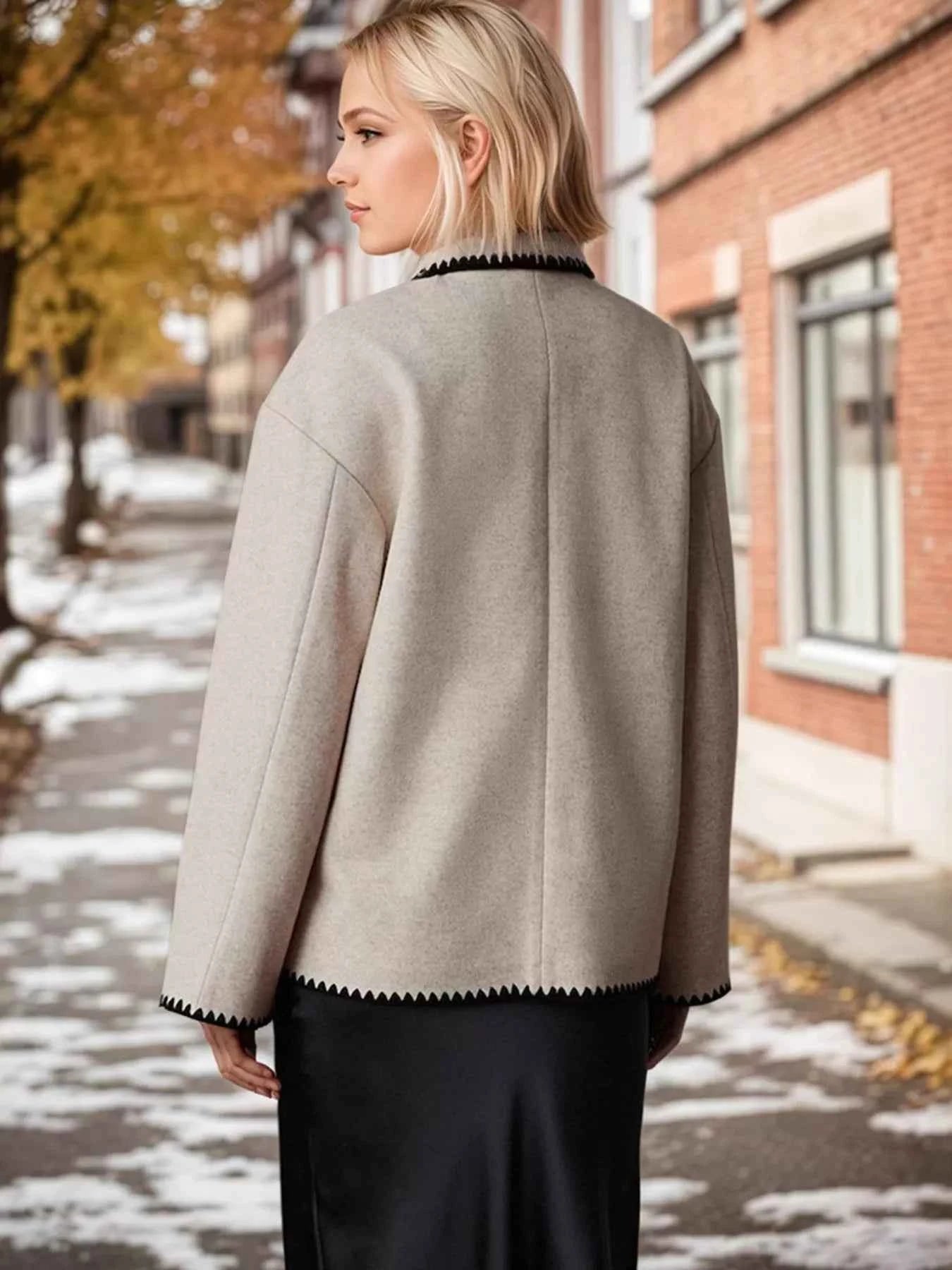 Contrast Trim Drop Shoulder Outerwear ccabebe684da4f228ff907415f6607c1-Max-Origin