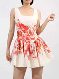 Floral Print Sleeveless A-Line Mini Dress Red ccb35a33-6449-4166-a240-9a661c1d4e72-Max-Origin