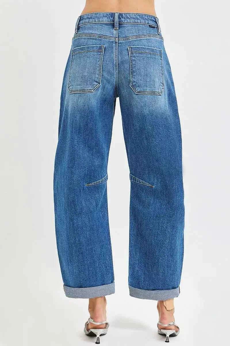 RISEN Slouchy Cropped Barrel Jeans With Cuffed Hem ccb434102ef64c0a84baaf86959bf471-Max-Origin