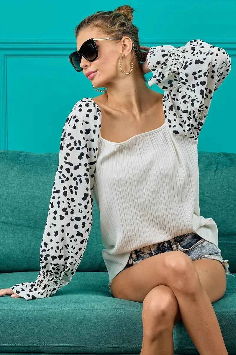 BiBi Ribbed Top with Leopard Long Sleeves ccc01ef8ffa9448caa6d5b5413173db7-Max-Origin