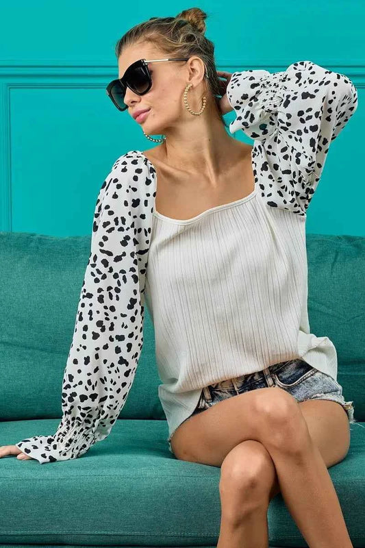 Ribbed Top with Leopard Long Sleeves ccc01ef8ffa9448caa6d5b5413173db7-Max-Origin