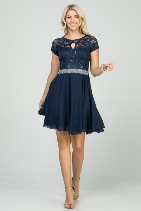 Women’s Lace Fit and Flare Dress – Short Sleeve Cocktail Party Dress cccd6853-942f-47e3-9b5e-9db90cc61d8f_65b17b53-d03e-406d-9be1-28d912d4aba0