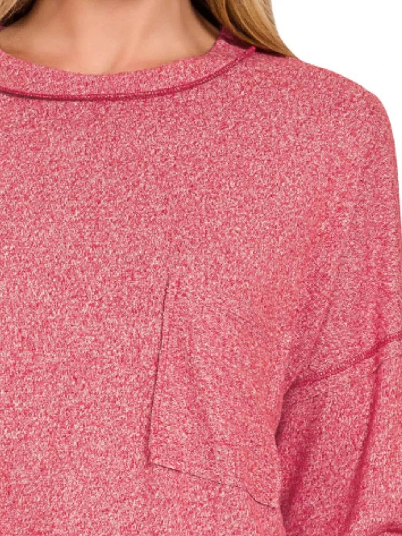 Zenana Soft Melange Hacci Round-Neck Long Sleeve T-Shirt ccd28381-33db-4b4d-9670-de5a0cb67b3f-Max-Origin