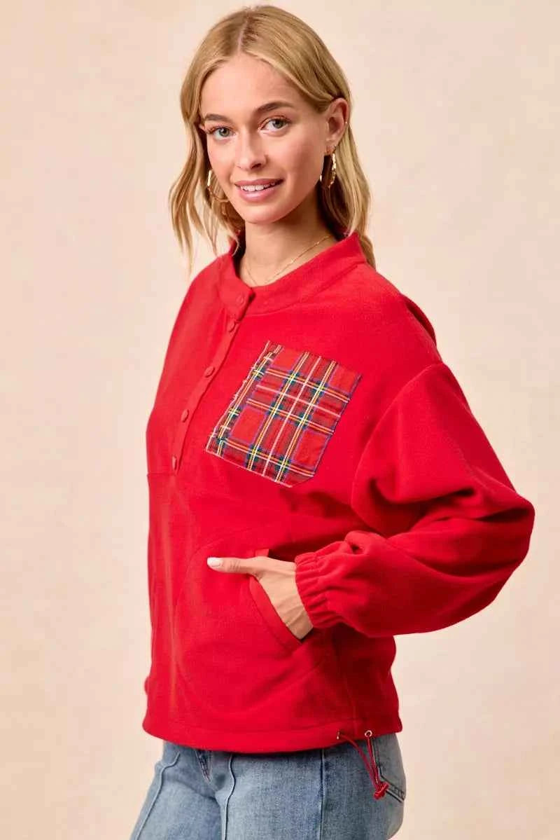 Christmas Theme Fleece Buttoned Top with Pockets ccd56b7779034bf69fc3edb067d0fba1-Max-Origin