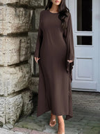 Round Neck Maxi Dress with Flowing Cape Sleeves cd009b71-9888-4457-a25e-6d196509c68c-Max-Origin