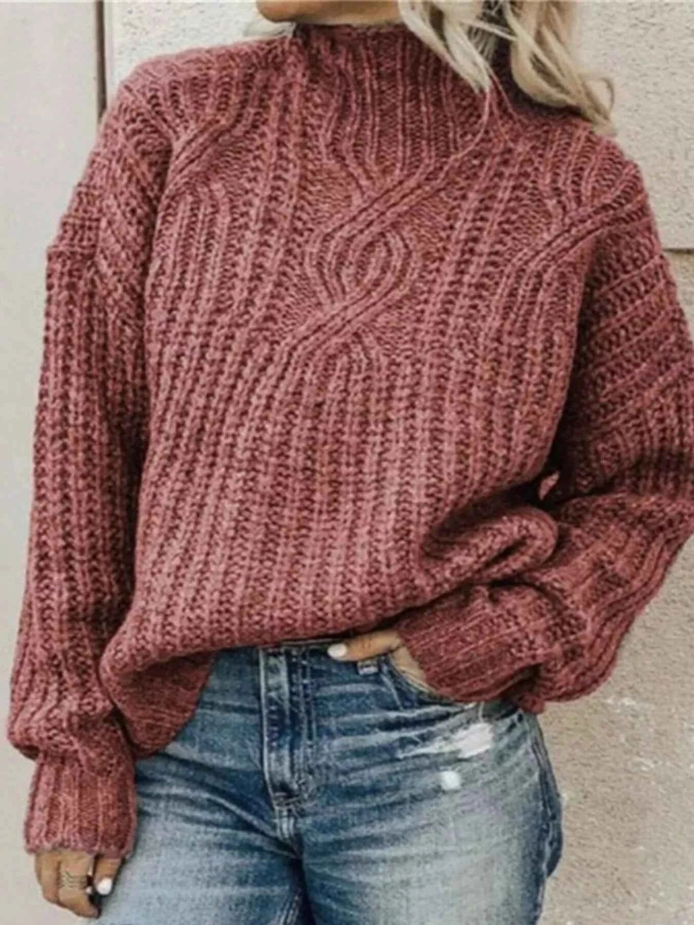 Full Size Turtleneck Long Sleeve Sweater Plus Size Pink cd0393f3a2d94ccaa5c835f2c9e48343-Max-Origin