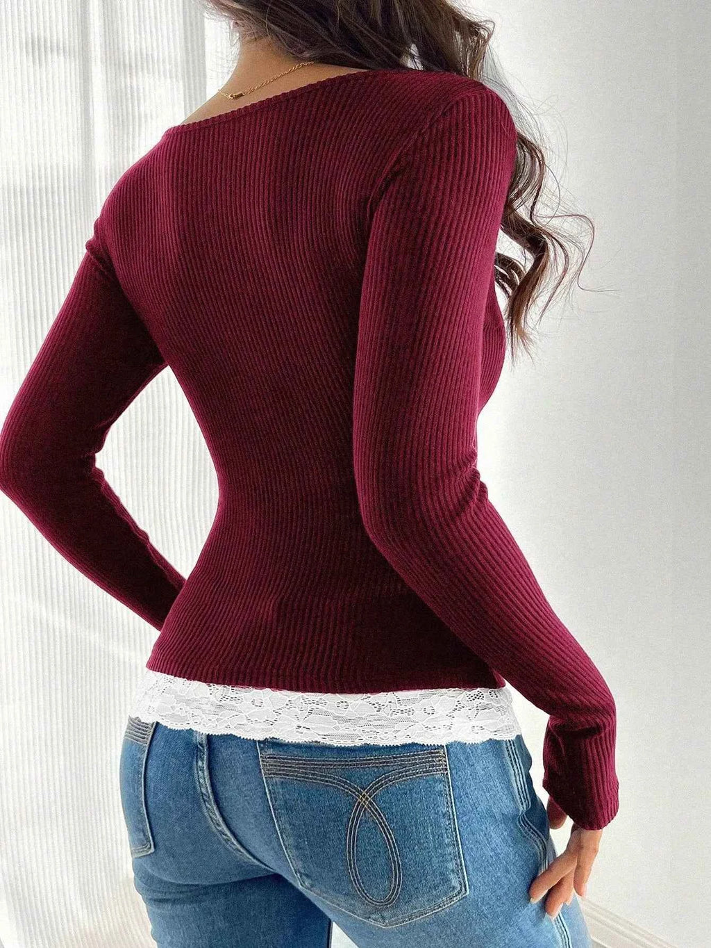 Lace Detail Long Sleeve T-Shirt cd0e1323-64fe-4da1-ba1d-f5f467cde007-Max-Origin