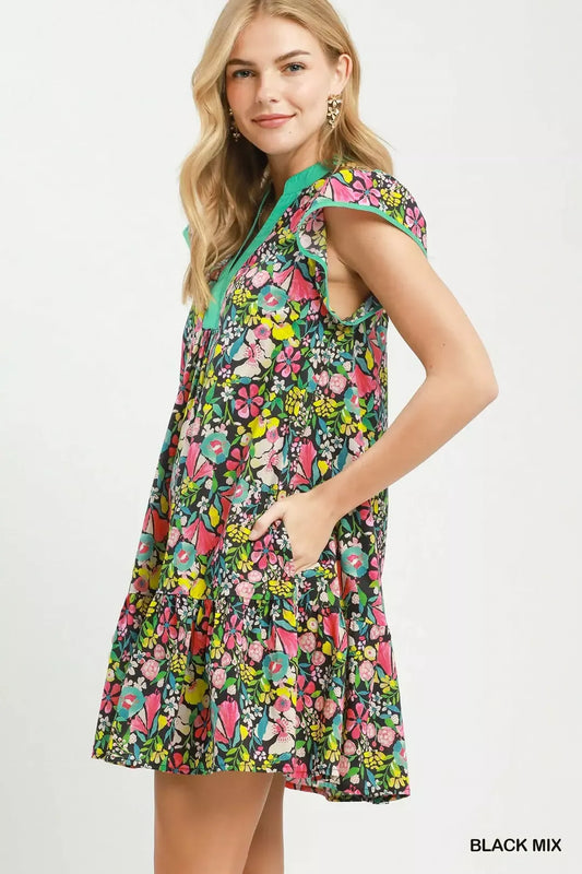 Floral Flutter Sleeve Tiered Mini Dress cd142997-7f13-4b7b-a687-92db6739d58e-Max-Origin