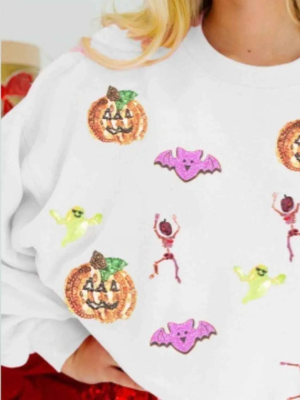 Halloween Sequin Round Neck Long Sleeve Sweatshirt cd1697d8-1775-4af7-ab69-9b1fd820085e-Max-Origin
