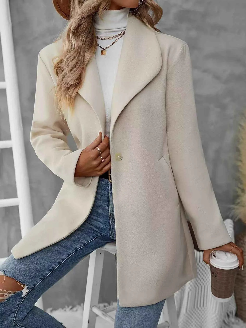 Lapel Collar Single-Button Wool Blend Overcoat cd26f7ff03ca4de8bac3784e7abca042-Max-Origin