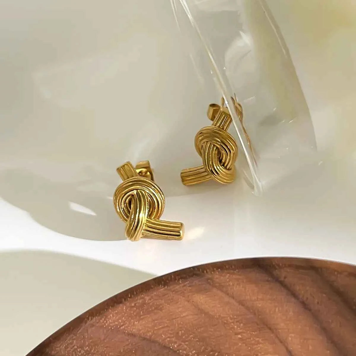 18K Gold-Plated Twisted Knot Stud Earrings cd3f4e46-ffd3-404f-a4f4-d6a0343c3659-Max-Origin