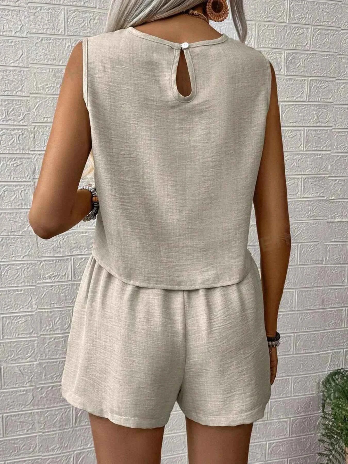 Round Neck Tank and Shorts Set cd41b16a514a45bc84d45416c8622641-Max-Origin