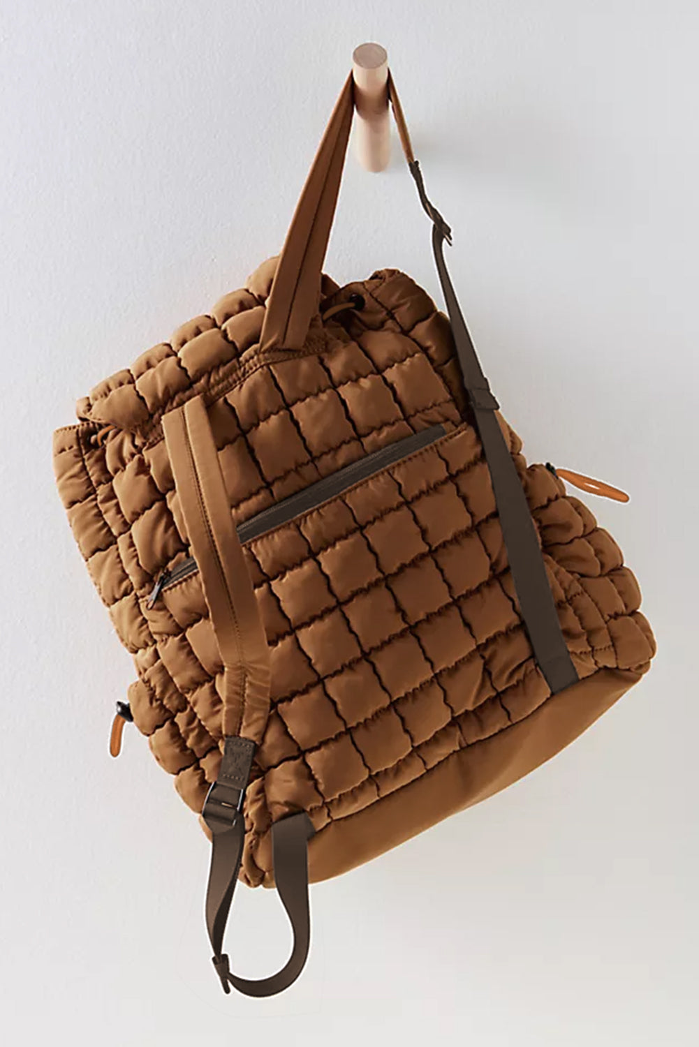 Pink Solid Flapped Quilted Puffer Backpack cd46d5985047832e