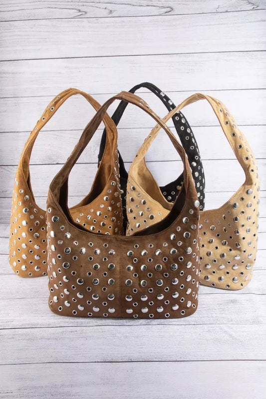 Fame Multi Rivet Studded Shoulder Bag cd51ee3998504161952c2f8080c177d3-Max-Origin