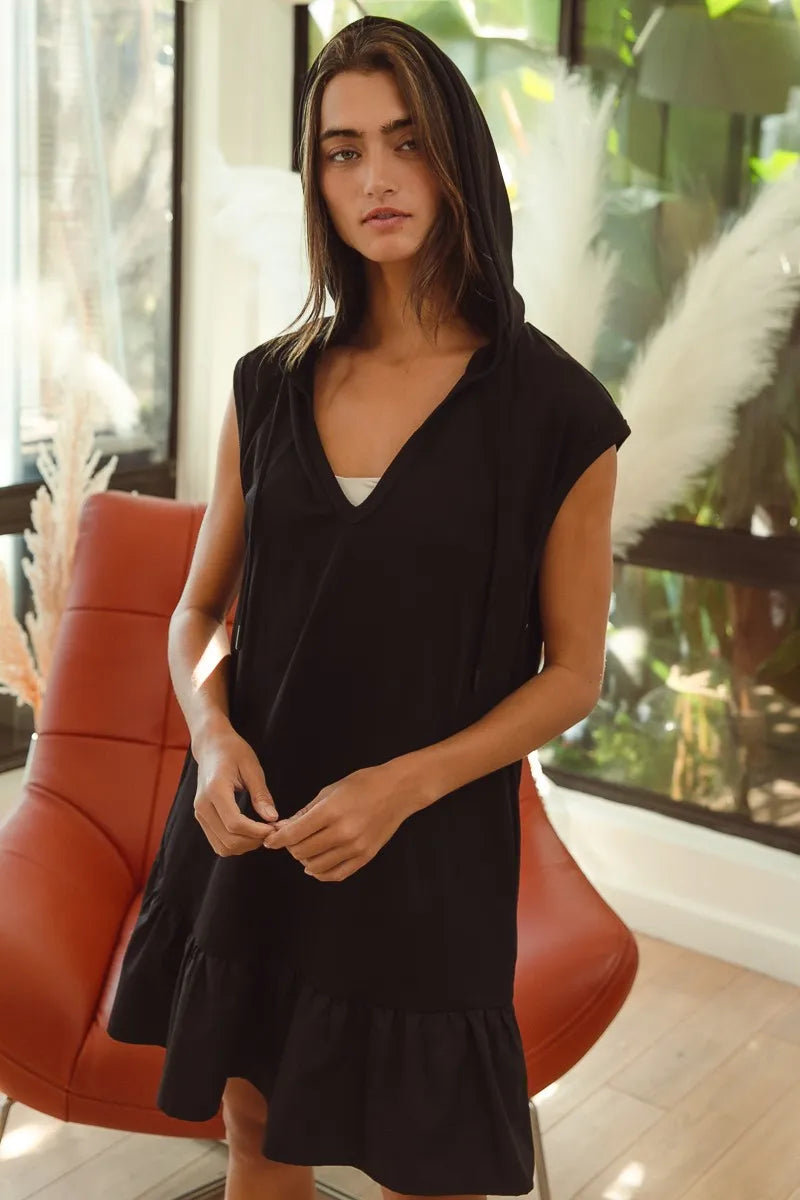 BiBi Ruffled French Terry Hooded Dress cd636ab862854cd786eeaf895da86f60-Max-Origin