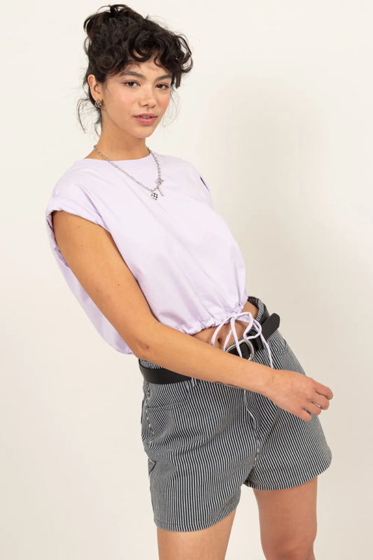 Drawstring Hem Crop Top cd673852-af64-45a1-83b4-bc4a26058a82-Max