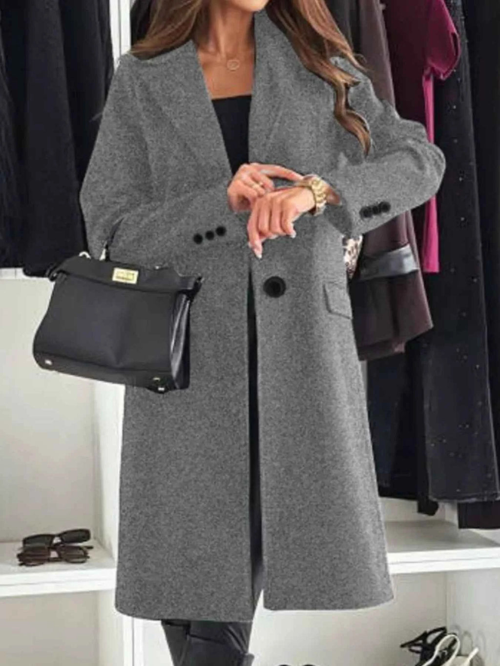 Lapel Collar Long Sleeve Coat cd7202af-ffa5-4d37-a688-9c69ed26acec-Max-Origin