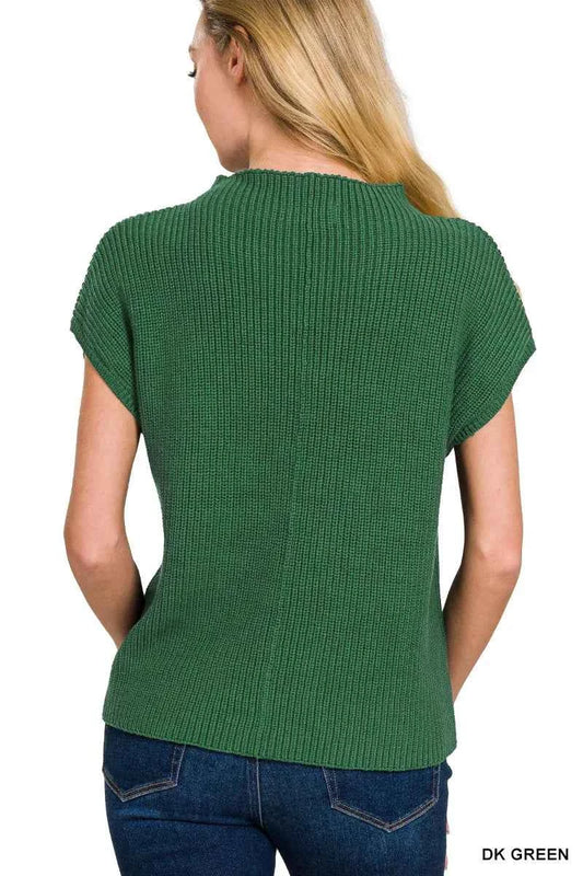 Mock Neck Short Sleeve Sweater cd787978-74de-4696-94d5-c2104ff6debe-Max-Origin