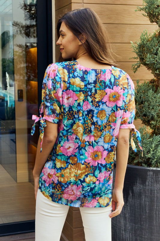 Petal Dew Full Size Floral V-Neck Tie Detail Blouse cd794a447c084d5c99cff9cfff3f745f-Max