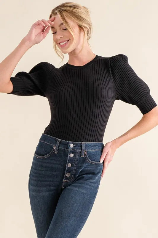 And The Why Puffed Half Sleeve Rib Basic Bodysuit cd895e662edf460e846f98f6cc8eda2b-Max-Origin