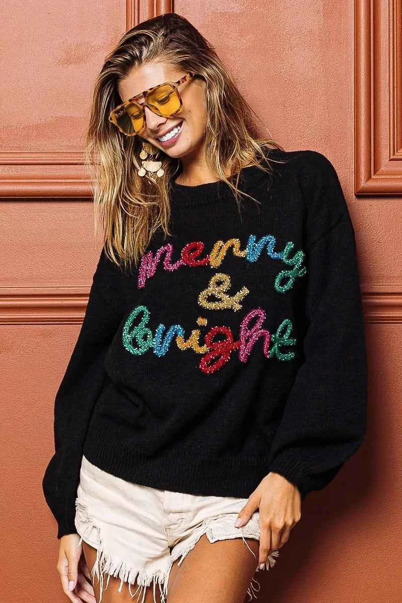 BiBi Tinsel Lettering Christmas Sweater cdb512ceba3340e18cdff0feb8d39043-Max-Origin
