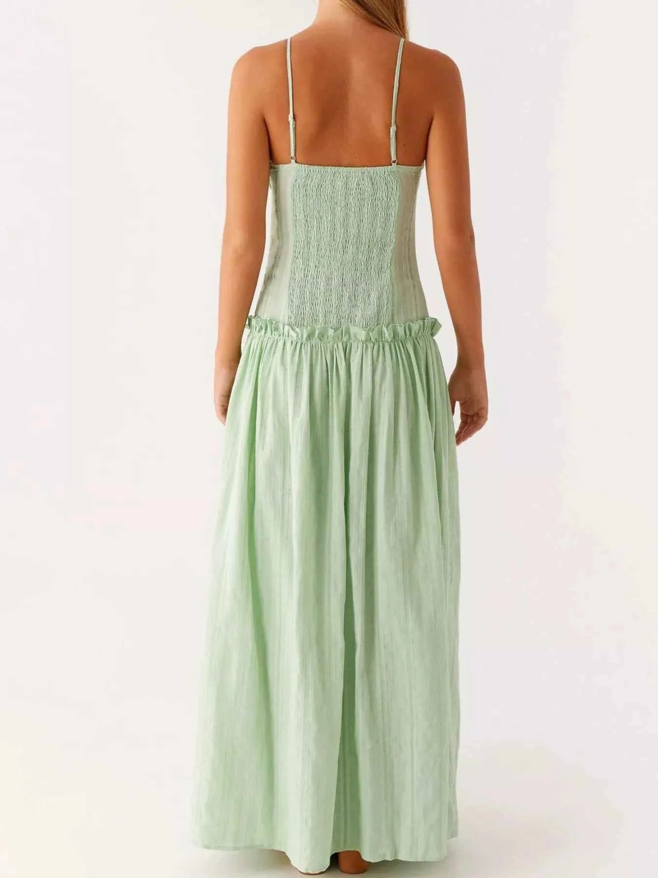 Frill Spaghetti Strap Maxi Dress cdb75ae9-55db-4015-af00-5faa6b4d7cdd-Max-Origin
