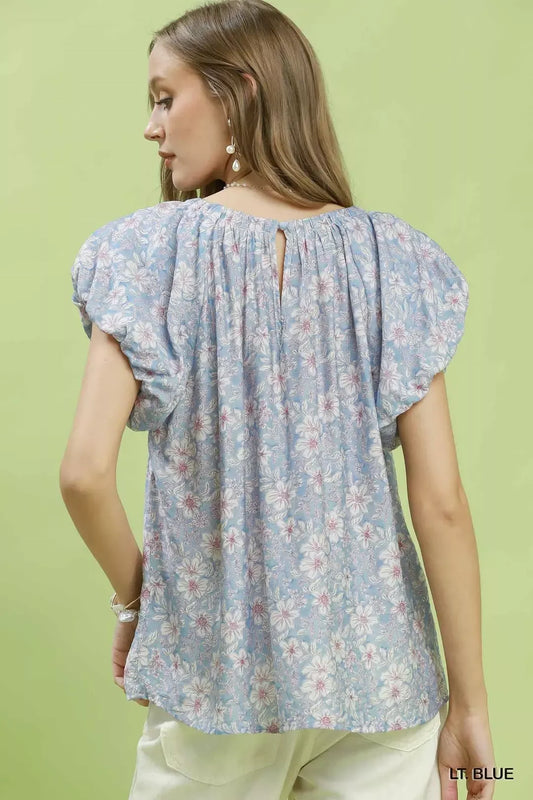 Floral Puff Sleeve Blouse cdbcdd19-ab2d-4872-a6d8-3d8d090fa995-Max-Origin