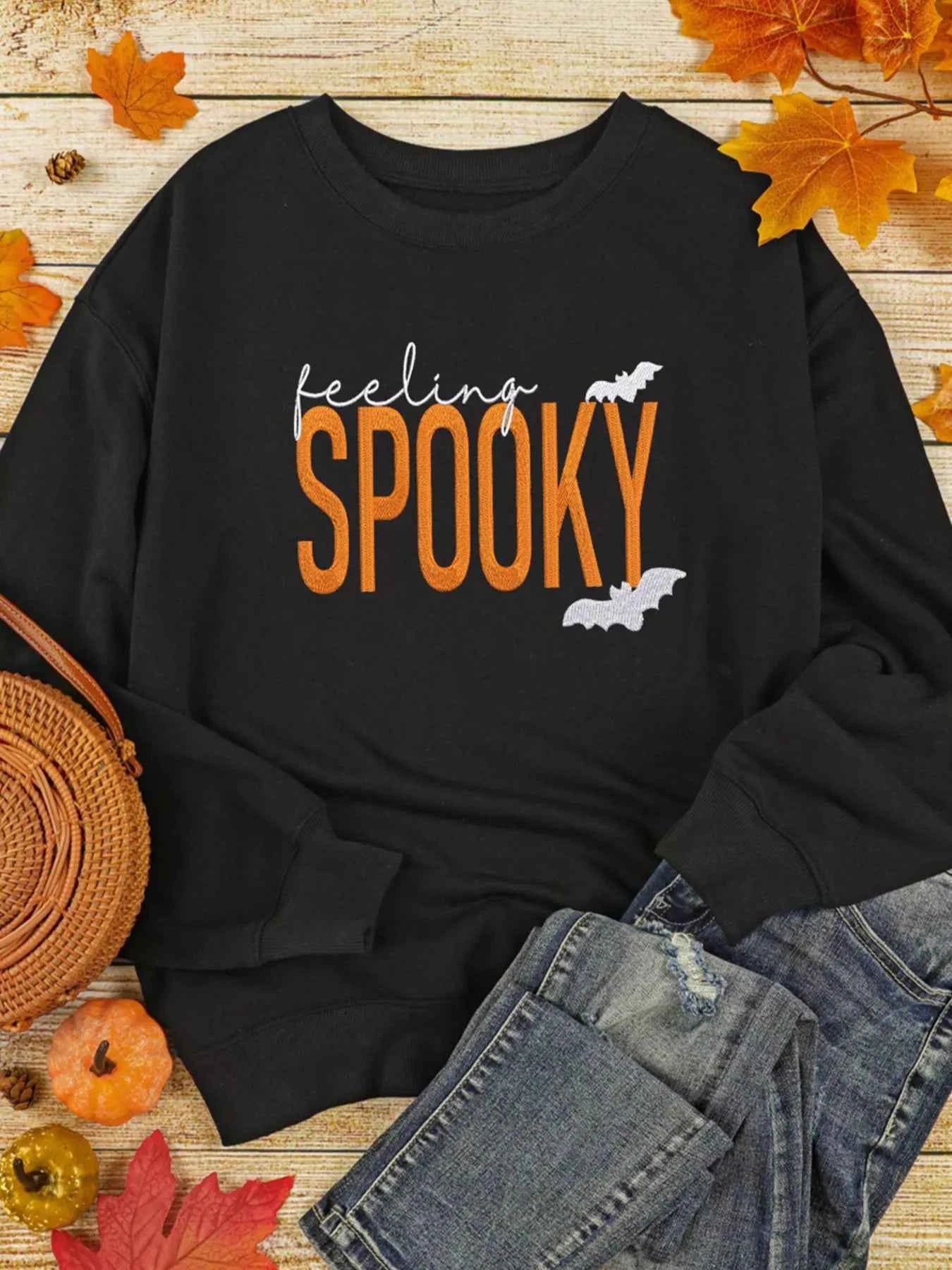 Feeling Spooky Halloween Embroidered Sweatshirt cdc0a39de103441f80b3edaa6fdd4981-Max-Origin