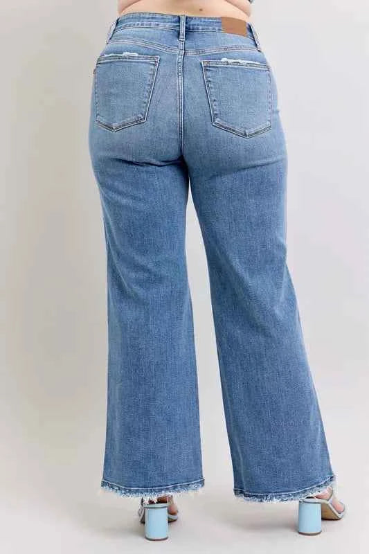 Judy Blue Full Size Raw Hem Wide Leg Jeans Plus Size cdc18049-1a3a-4233-99d7-e605661e56c5-Max-Origin