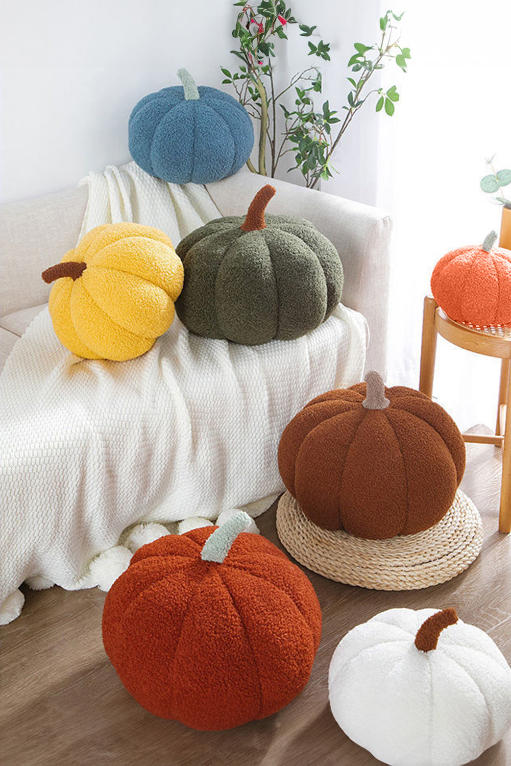 Grapefruit Orange Pumpkin Shape Plush Cushion cdc3ac2baabaa4b1