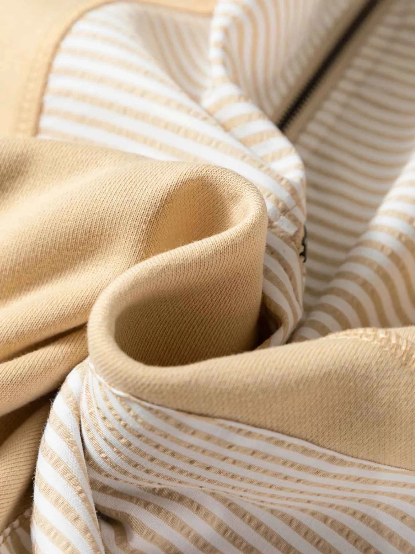 Quarter Zip Striped Patchwork Drop Shoulder Loose Long Sleeve Top cdd930625d7242809f200eac7780c50b-Max-Origin