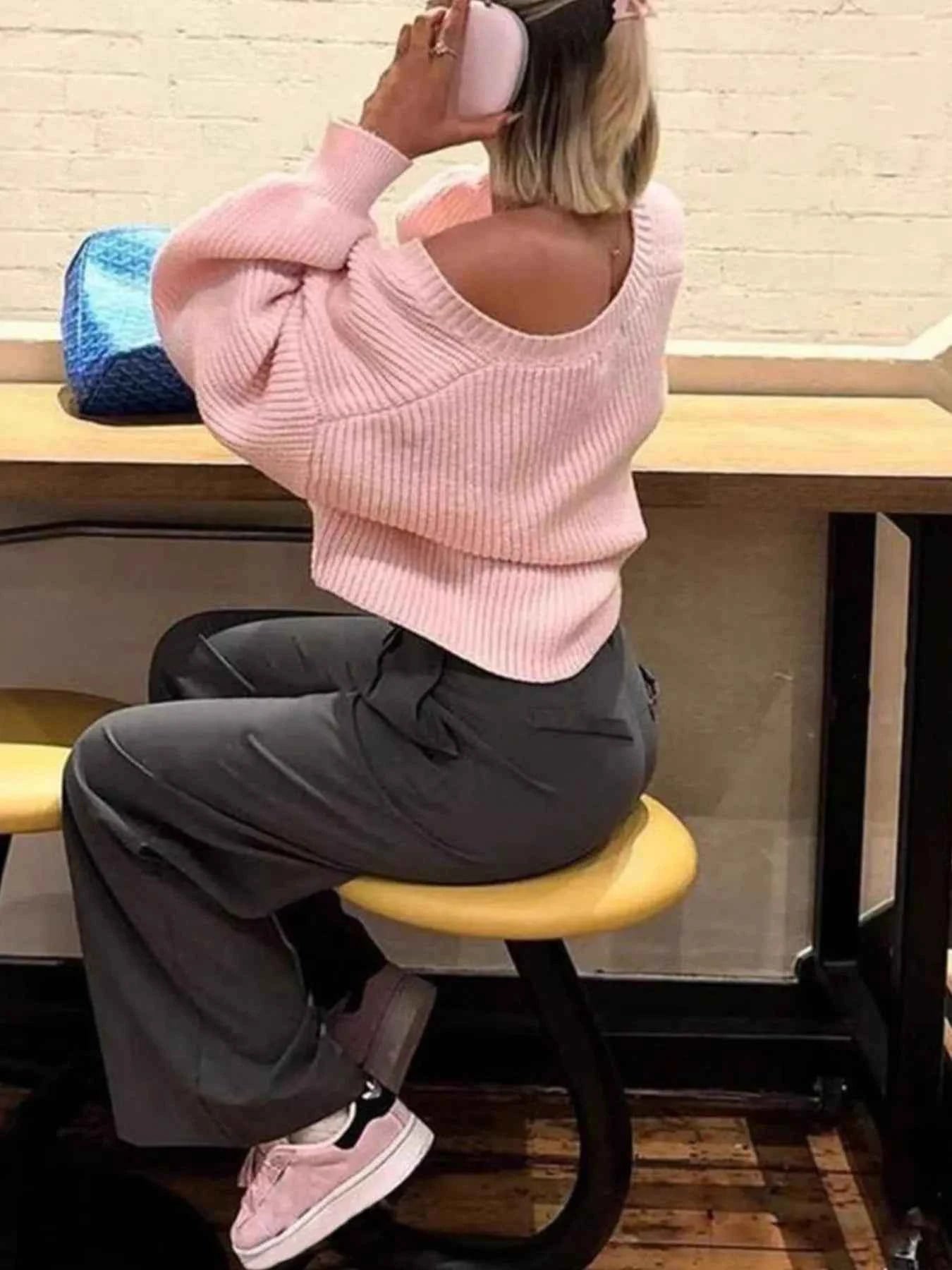 Ribbed Knit Open Front Cardigan with Cozy Oversized Fit